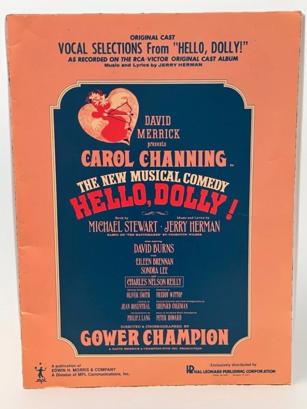 Vintage Hello, Dolly! Vocal Selections Songbook - Coral & Navy Cover